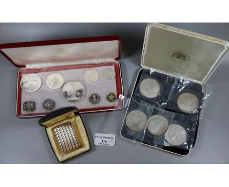 Commonwealth of the Bahama Islands proof set minted at 'The Franklin Mint' date issued 1973 in original case, together with S