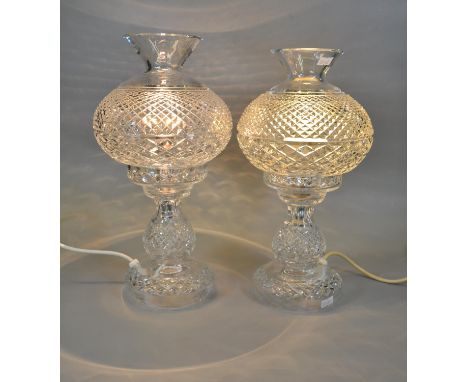 Two similar Waterford crystal hob nail cut baluster table lamps, one with its box. (2)(B.P. 21% + VAT) 