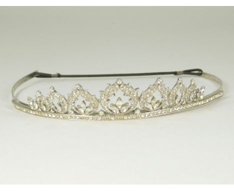 TIARA. A paste set vintage tiara.