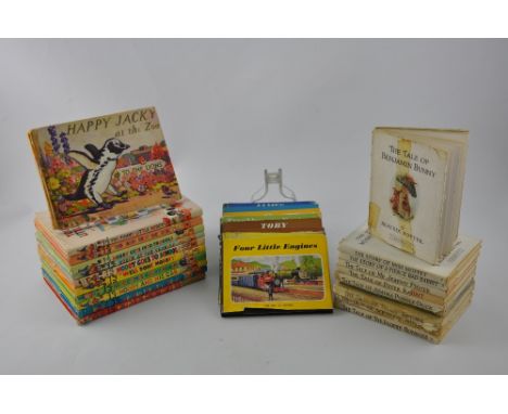 Nine volumes of Beatrix Potter stories, including Miss Moppet, Peter Rabbit, Jeremy Fisher and Fierce Bad Rabbit, together wi