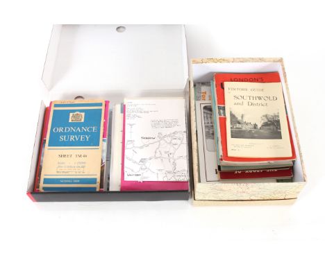 A collection of various railway travel guides and Ordnance Survey maps 