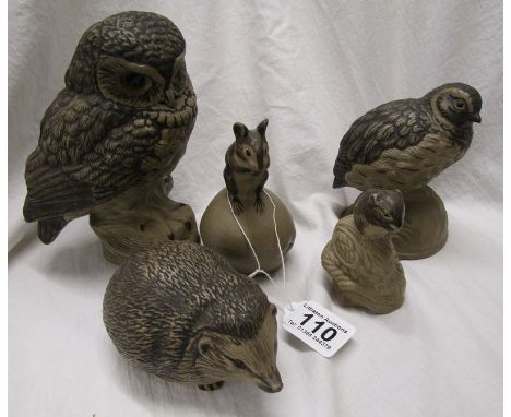 5 Poole pottery animal figurines