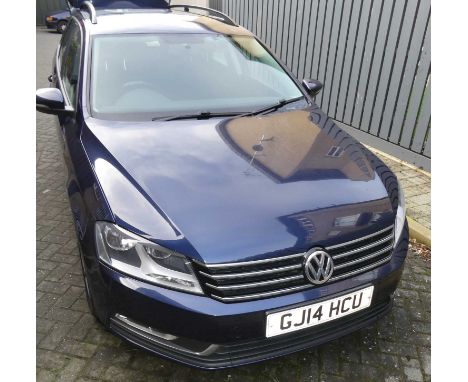 A Volkswagen Passat S Bluemotion Tech TDI Diesel Estate, 2014, reg GJ14 HCU, 1598cc, blue, 86941 miles. Note; removed from a 