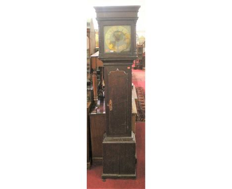 An early 19th century provincial oak long case clock, the square brass dial signed Blakenay, 30-hour (no weights or pendulum)