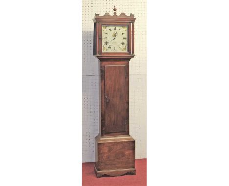 An early 19th century provincial mahogany longcase clock, the painted square dial signed French Yalding, with 30-hour movemen