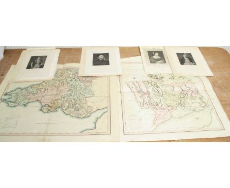 A New Map of the County of Monmouth divided into hundreds, printed by C Smith, No.172 Strand, 1804, 54 x 49cm, unframed; toge
