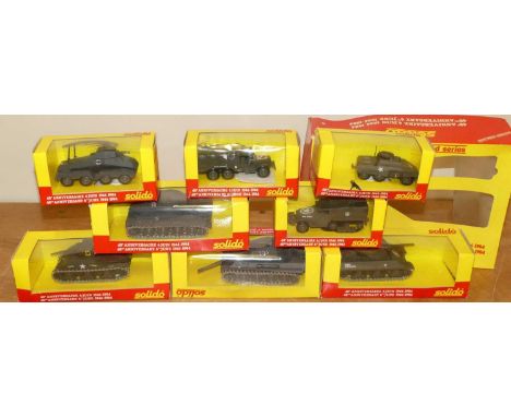 One box containing a small quantity of Solido military vehicles