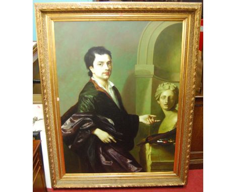 W Forburn after Michael Dahl (1659-1743)- Portrait of the artist, oil on canvas, 121 x 90cm Provenance ex Richard Bostock fin
