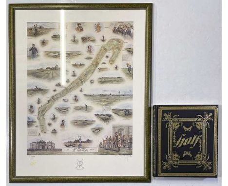 A collectable book 'The Bible of Golf' by Simon Weitzman, limited edition. A framed, limited edition St. Andrews print. 