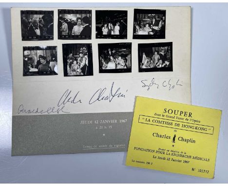 A card envelope originally holding a ticket (ticket also included) for a January 1967 gala dinner for 'A Countess From Hong K