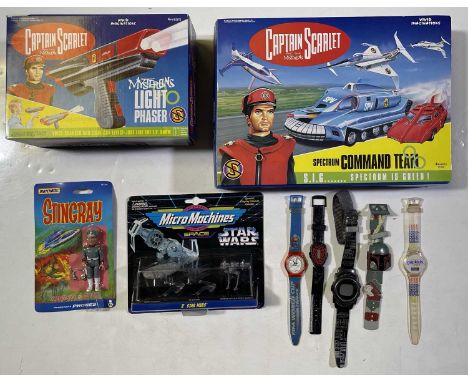 Good selection of mostly c 1990s collectables to inc: Matchbox Stingray figurine SR 255, Micro Machines Star Wars Galoob 6586