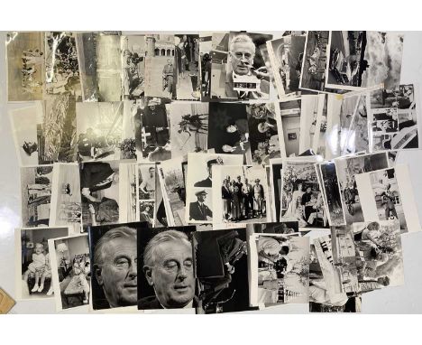 Approx 134 variously sized black and white press photographs depicting Lord Mountbattem, many vintage prints with press stamp