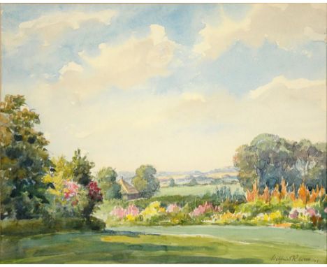 D. WHITMORE, TYN-Y-MAES WALES, SIGNED, DATED 1899 AND INSCRIBED, WATERCOLOUR, 18 X 26CM AND A WATERCOLOUR OF A COUNTRY GARDEN