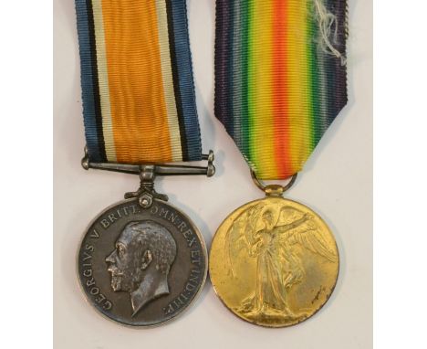 Medals, World War I, a pair, British War and Victory, named to S4-173650 Cpl.C R Rugg, Army Service Corps, silk ribbons ensui