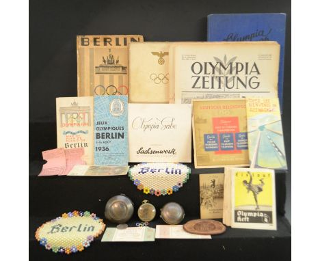 Nazi Germany/Third Reich - 1936 Berlin Olympics, an archive-collection of 50 souvenir pieces and ephemera, including a Jungha