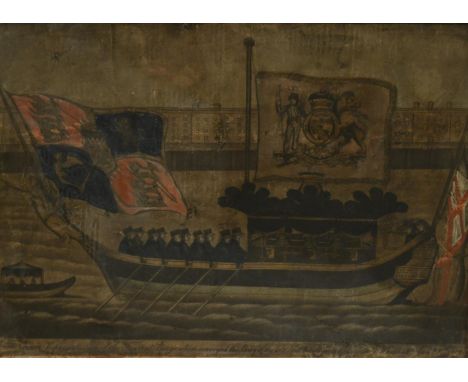 Nelson and the Napoleonic Wars - W B Walker, by, A Correct Representation of the Funeral Barge which conveyed the Body of the