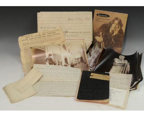 Ephemera - an Edwardian dressmaker or haberdasher's MS account/notebook, partially-filled, dated 1907 onwards; a George IV ha