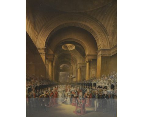 Royalty - English School (mid-19th century), Queen Victoria Opening her First Parliament, 1841, [London: George Baxter, c. 18