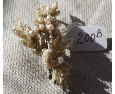 A victorian seed pearl brooch 