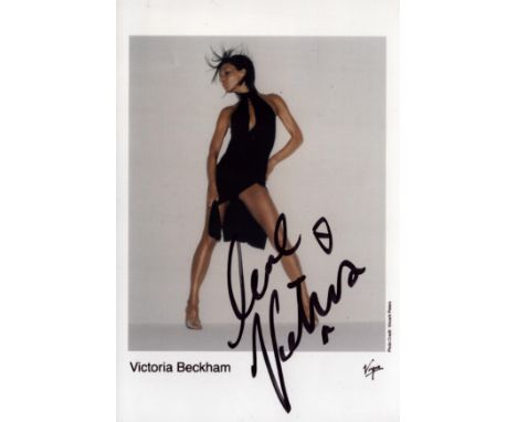 Victoria Beckham signed 6x4 inch Virgin colour promo photo. Good Condition.  All autographs come with a Certificate of Authen