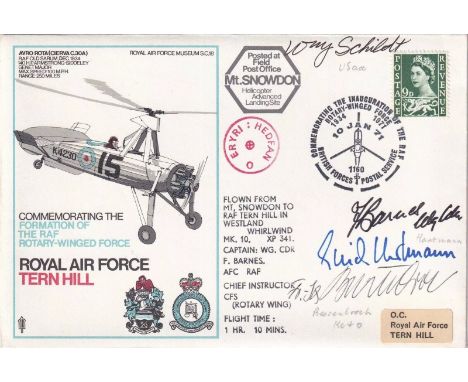 WW2 Top all time ace Erich Hartmann multiple signed RAF flown cover RARE. SC18 RAF Tern Hill Signed 2 Luftwaffe E Hartmann F 