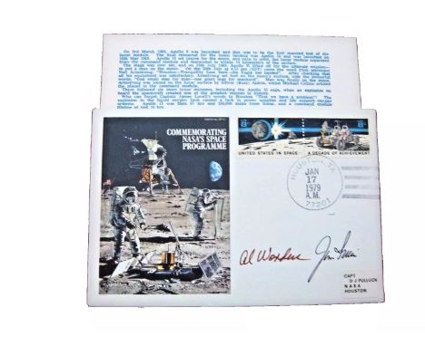 Apollo 15 Moonwalker astronaut Jim Irwin CMP Command Module pilot Al Worden signed NASA Space FDC. Apollo 15 was the ninth cr