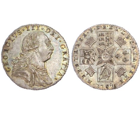 George III (1760-1820), Sixpence, 1787, young laureate, draped and cuirassed bust right, stop above head, rev. four crowned s