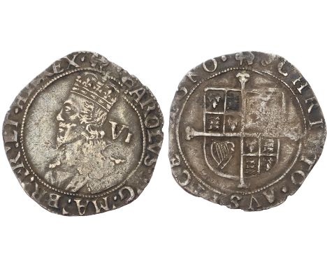 Tower (under King), mm: Anchor -1638/39. Fifth crowned and draped ‘Aberystwyth’ type bust left, with double arched crown, fal