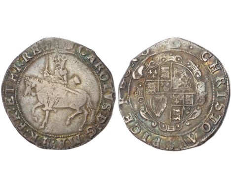 Tower (under King), mm: Tun – 1636/38. Third Equestrian Portrait of King left, brandishing upright sword, sash flying behind,