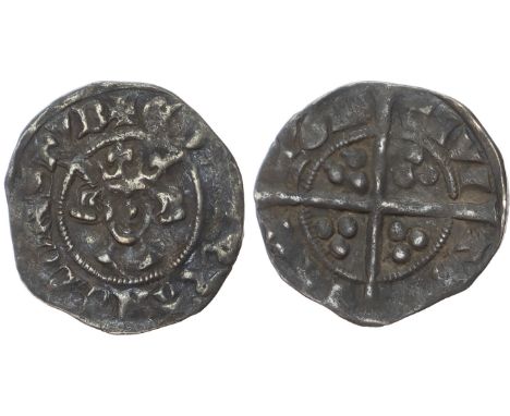 Crowned facing head, +EDWAR R ANGL DNS HYB, rev, Long cross pattée with three pellets in each angle, CIVITAS CANTOR, 1.27gm (