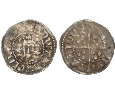 Bishop Bec, Class 11a, crowned facing head, +EDWA R ANGL DNS HYB, rev, Long cross pattée with three pellets in each angle, CI