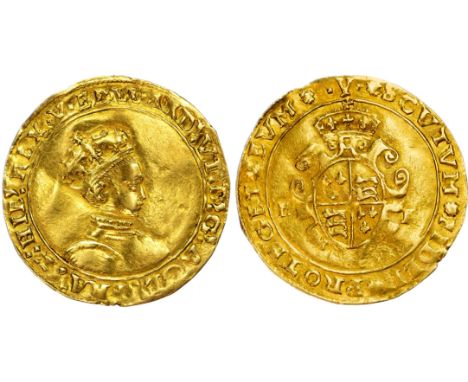 Edward VI (1547?1553), AV Half?Sovereign, Second Period, Second Issue, mm Y, 12 April 1549 ? April 1550, Southwark mint. Youn