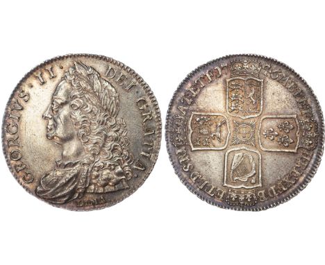 Old laureate bust left, LIMA below. Rev, crowned cruciform shields, ten strings to Irish harp (S. 3689; Bull 1668; ESC 125). 