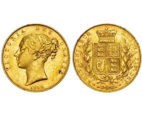 First young head left, w.w. raised on truncation, date below. Rev, crowned shield of arms within laurel wreath, seven strings