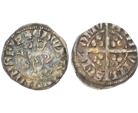 Crowned facing head, +EDWA R ANGL DNS HYB, rev, Long cross pattée with three pellets in each angle, VILL SCI EDMVNDI, 1.28gm 