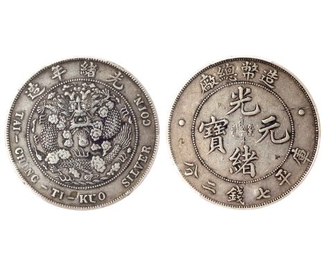 China, Qing Dynasty, Kuang Hsu (1874?1908), silver Dollar, 1908, Tientsin mint, TAI ? CHING ? TI – KUO SILVER COIN, flying Im