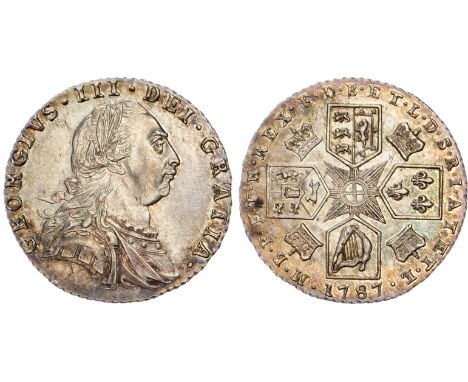 George III (1760?1820), Sixpence, 1787, young laureate, draped and cuirassed bust right, stop above head, rev. four crowned s
