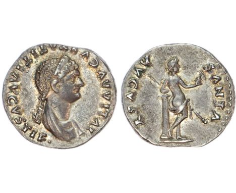 IVLIA AVGVSTA TITI AVGVSTI F, draped bust of Julia Titi right. Rev.&nbsp;&nbsp;VENVS AVGVST, Venus right, holding helmet and 