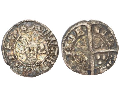 Crowned facing head, +EDWA R ANGL DNS HYB, rev, Long cross pattée with three pellets in each angle, CIVITAS CANTOR, 1.43gm, 1