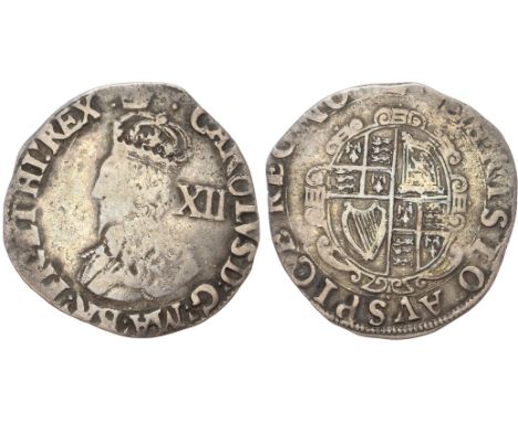 Tower (under King), mm: Crown -1635/36. Fourth crowned and armoured bust left, with two plain arches, falling lace collar, la