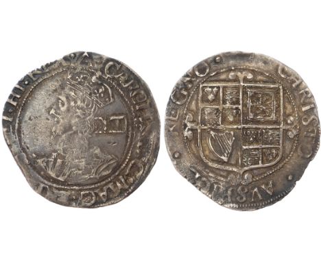 Tower (under King), mm: Triangle -1639/40. Sixth, ‘Briot’ crowned and draped large bust left, with double arched crown, stell