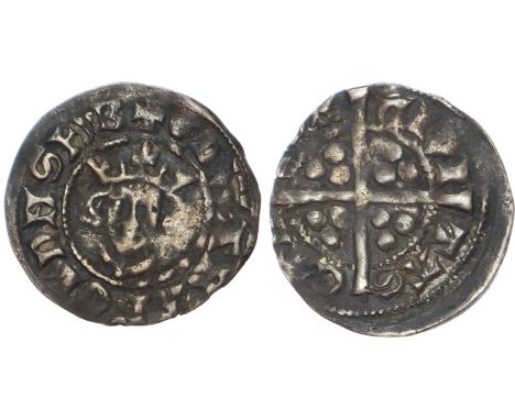 Crowned facing head, +EDWA R ANGL DNS HYB, rev, Long cross pattée with three pellets in each angle, CIVITAS CANTOR, 1.29gm, 1