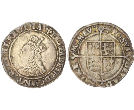 Tower mint; mm: cross-crosslet - struck 1560/61. Crowned bust (3C) left, rev. Royal arms over long cross fourchée. 5.63gm. An