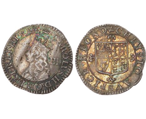 Third Hammered Issue, Tower, mm Crown – 1660/62, Crowned and armoured bust left with long hair and falling lace collar, mark 