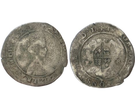 Second Debased Issue,1550, Tower, Crowned boy king right, rev. Crowned and garnished shield, dividing E-R, 3.82gm.&nbsp; (N 1