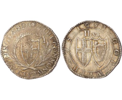 mm: sun/-. St. George's Cross arms within laurel and palm wreath, rev. Conjoined arms of St. George’s cross and Irish harp, d