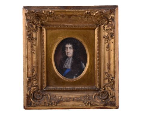 English School (19th century) Portrait of Charles II   Watercolour on card or vellum   Inscribed Charles II from the Studio o