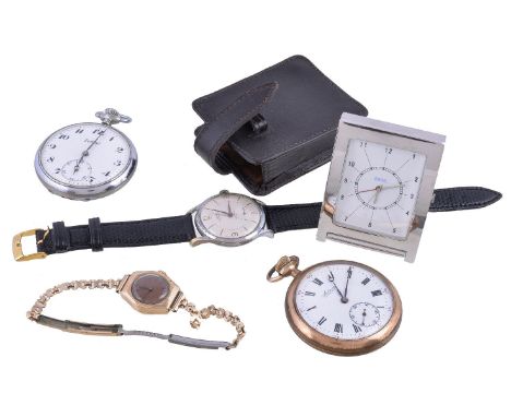 A collection of watches, to include: Liga, ref. 2780, a stainless steel wristwatch, Swiss manual wind movement, 15 jewels, ca