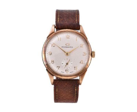 Garrard, a 9 carat gold wristwatch, no. 530728, import mark for Edinburgh 1970, manual wind movement, 17 jewels, inner metal 