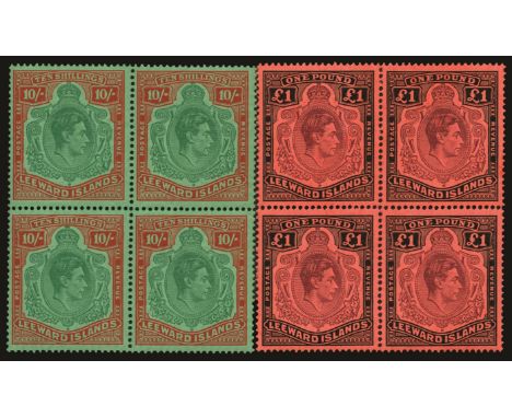 1938-51 Basic set of 19 to £1 all in blocks of four fine u/m also 1902 ½d to 5s full o.g. the 5s with light toning 